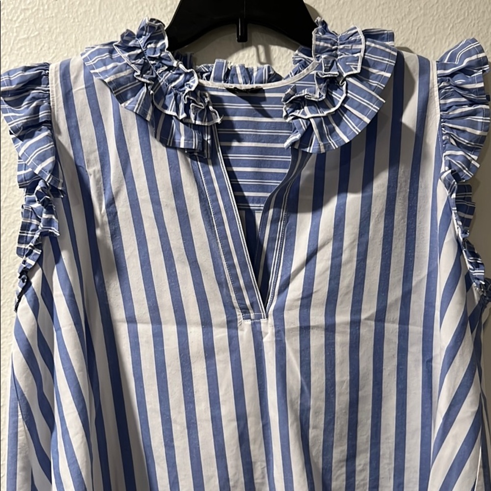 Clu Sleeveless Blouse With Flutter Detailing - image 2